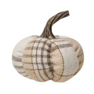 Cream Plaid Pumpkin Small ADC4103;