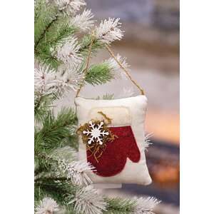 Mitten Snowflake Pillow Ornament