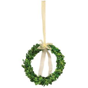 Preserved Boxwood Ring with Ribbon, 10" Dia. F025;