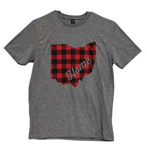 Ohio Buffalo Check T-Shirt, Heather Graphite L104XXL;