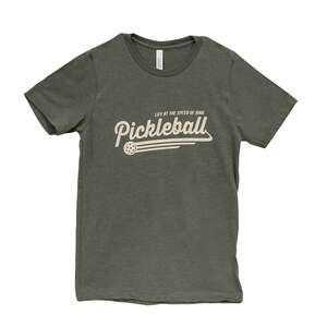 Pickleball T-Shirt - Heather Military Green L163;