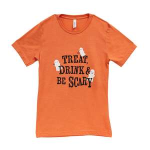 Treat Drink & Be Scary T-Shirt - Heather Orange L165;