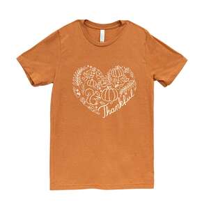Thankful Pumpkin Heart T-Shirt - Heather Autumn L166XXL;