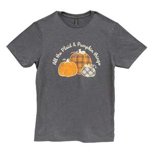 All the Plaid & Pumpkin Things T-Shirt - Heather Dark Gray L170;