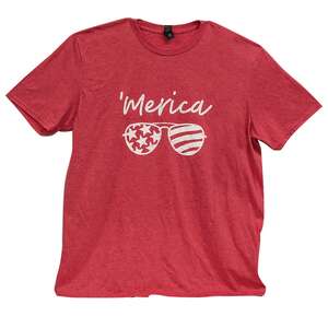 Merica Sunglasses T-Shirt, Heather Red L93;