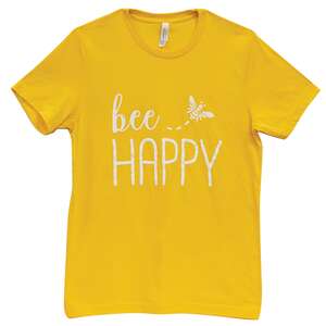Bee Happy T-Shirt, Heather Yellow Gold L98XXL;