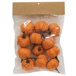 Orange Burlap Pumpkins 1.5", 12/Pack RJAF2011;