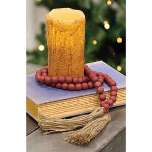 Red Beaded Garland w/Tassels, 48"