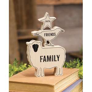 3 Set, Faith, Family, Friends Animals Stacking Blocks