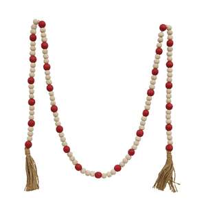 Red & Natural Bead Garland, 5ft 36308;