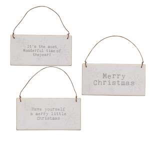 Merry Christmas Words Mini Snowflake Sign Ornament, 3 Asstd. 36765;