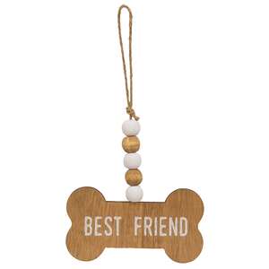 Dog Mom Beaded Bone Ornament, 3 Asstd. 36783;