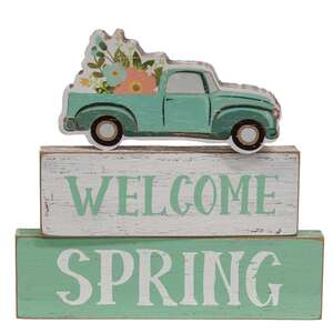 Welcome Spring Blocks w/Flower Truck, Set of 3 36823;
