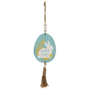 Beaded Bunny Silhouette Egg Ornament, 2 Asstd.