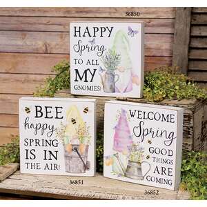 Happy Spring to All My Gnomies Box Sign