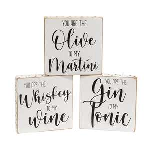 Olive to My Martini Polka Dot Square Block, 3 Asstd. 36908;