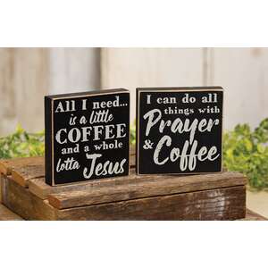 Coffee & Prayer Square Block, 2 Asstd.