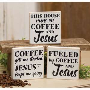 Coffee & Jesus Square Block, 3 Asstd.