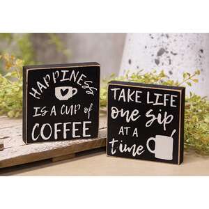 One Sip at a Time Square Block, 2 Asstd.