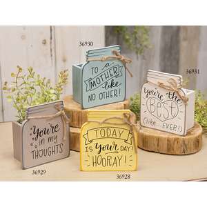 To A Mother Like No Other Wooden Mason Jar Vase