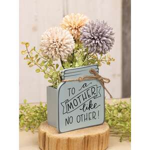 To A Mother Like No Other Wooden Mason Jar Vase