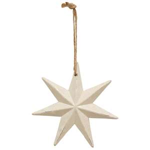 Distressed Wooden Moravian Star Ornament, 2 Asstd.
