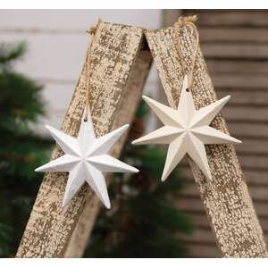 Distressed Wooden Moravian Star Ornament, 2 Asstd.