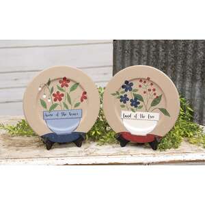 Land of the Free Flowers Plate, 2 Asstd.