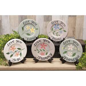 Grandma Love Mini Floral Plate, 5 Asstd.