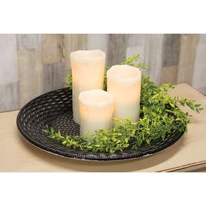 Antiqued Black Basket Weave Plate - 15.5"