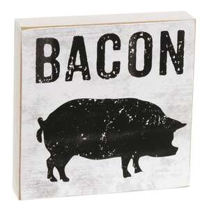 Bacon, Eggs, Milk Silhouette Square Block, 3 Asstd.