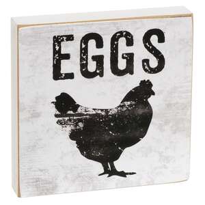 Bacon, Eggs, Milk Silhouette Square Block, 3 Asstd.