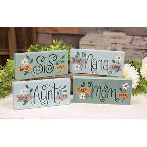 Best Lady Ever Floral Block, 4 Asstd.