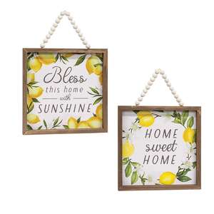 Home Sweet Home Lemons Beaded Framed Sign, 2 Asstd. 37051;