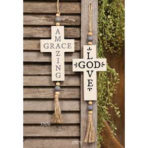 Amazing Grace Beaded Cross Ornament