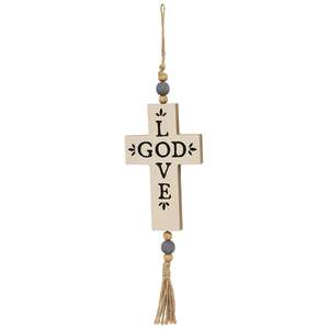Love God Beaded Cross Ornament