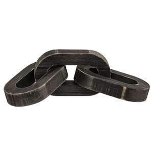 Distressed Black Wooden Chain Links