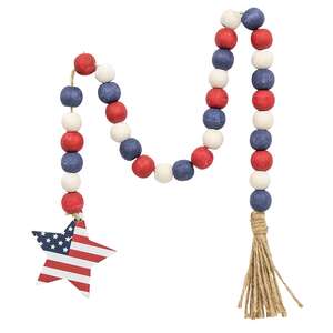 Red, White & Blue Flag Star Beaded Garland 37111;