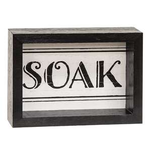 Black & White Bath Words Box Sign, 3 Asstd. 37143;