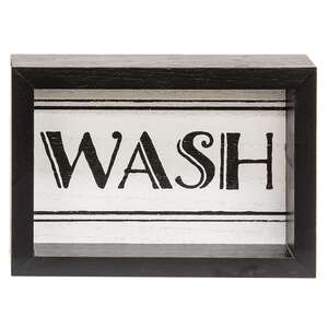 Black & White Bath Words Box Sign, 3 Asstd. 37143;