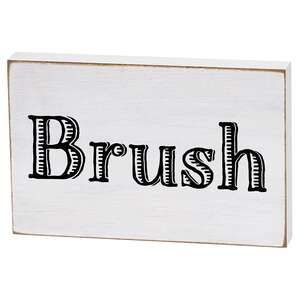 Bathroom Words Block Sign, 4 Asstd.