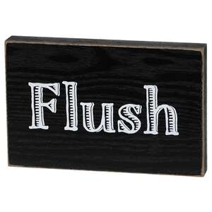 Bathroom Words Block Sign, 4 Asstd.