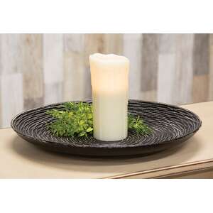 Antiqued Black Woven Look Spiral Plate