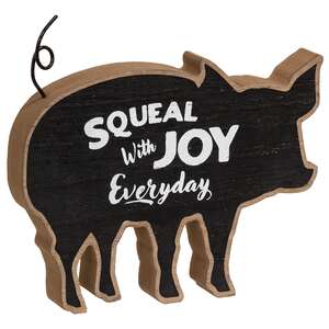 Squeal With Joy Wooden Piggy Sitter