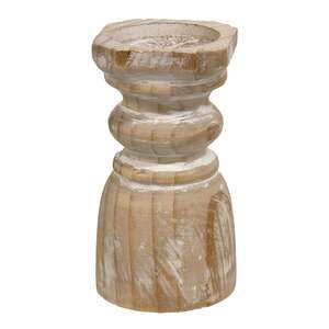 Distressed White Wood Pillar, 6", 60408;