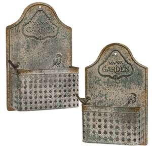 Rustic Bird Garden Wall Planters, 2/Set 60450;