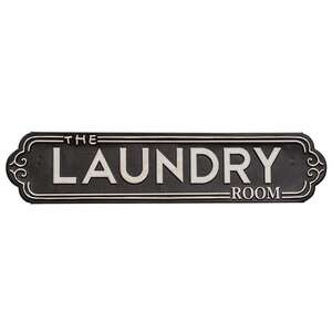 The Laundry Room Black Metal Sign 60451;
