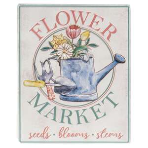 Flower Market Seeds Blooms Stems Metal Sign 60455;