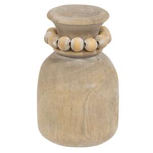 Beaded Wooden Vase Small 60459;