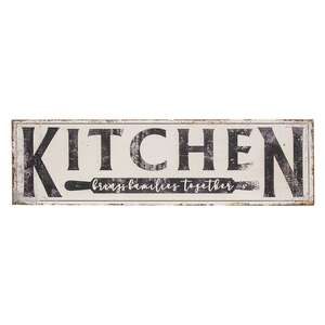 Kitchen Brings Family Together Distressed Metal Sign 65312;